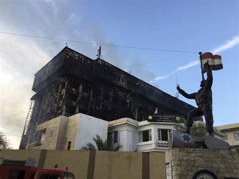 A big fire at a police headquarters in northeastern Egypt injures at least 38 people